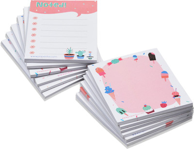 Flipkart SmartBuy Small to Do List Notebook Shopping List Memo Note Pad Planner Pocket-size Note Pad NO 50 Pages(White, Pack of 12)