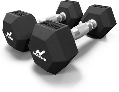 NODENS Rubber Coated HexDumbells 7.5 KG (PACK OF TWO) Fixed Weight Dumbbell