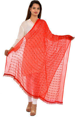 YOUTHQUAKE Chiffon Embellished Women Dupatta