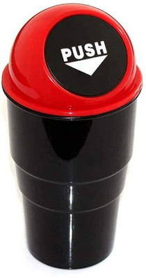 FLAMEHDFHGDF Plastic Dustbin(Black, Red)