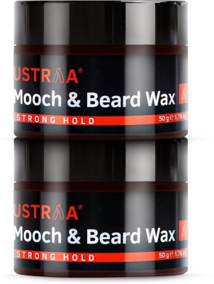 USTRAA Mooch & Beard Wax - Strong Hold - Long-Lasting Hold For Beard with Natural Wax Beard Gel(100 g)