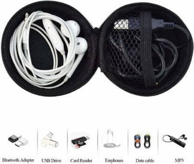 Online Delhi Fashion Leather Zipper Headphone Case For Universal(Black)