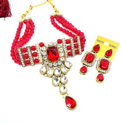 TWOLOVER Alloy Red Jewellery Set(Pack of 1)