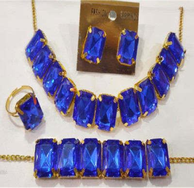 shivay Alloy Blue Jewellery Set(Pack of 1)