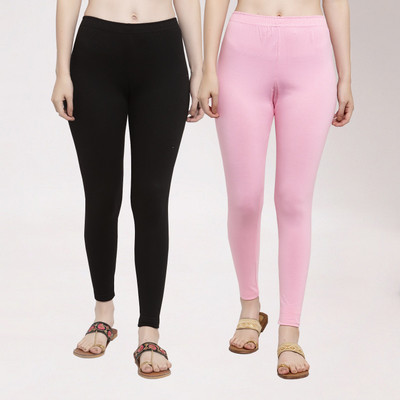 Trend Level Ankle Length Western Wear Legging(Black, Pink, Solid)