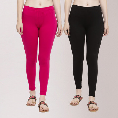 Trend Level Ankle Length Western Wear Legging(Black, Pink, Solid)