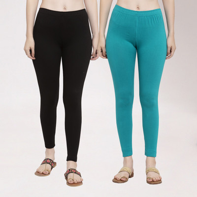 Trend Level Ankle Length Western Wear Legging(Green, Solid)