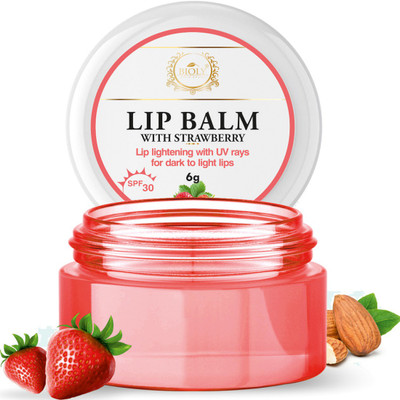 Bioly Strawberry Balm (SPF 30) for Lighten Dark Lips Strawberry(Pack of: 1, 6 g)