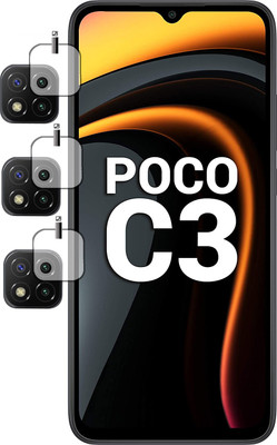 EJZATI Back Camera Lens Glass Protector for POCO C3(Pack of: 3)