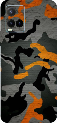 BUGGU vivo Y33T Mobile Skin(Ultra Super Camouflage Military Orange Skin With High Matte Finish.)