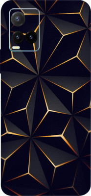 BUGGU vivo Y33T Mobile Skin(Ultra Super Dark Black Abstract Shape Skin With High Matte Finish.)