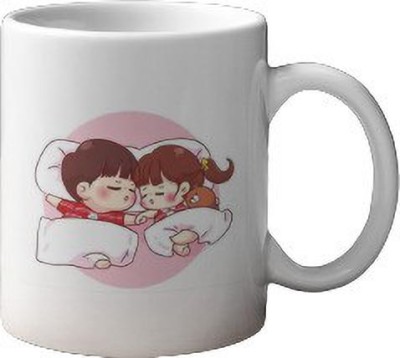Couples Emotion Coffee Gift For Couples Ceramic Coffee Mug(300 ml)