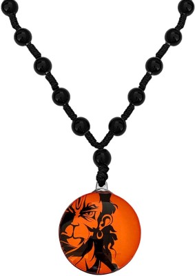 Shiv Jagdamba Loard Hanuman Locket Onyx Crystal, Cotton Dori Crystal, Dori Chain