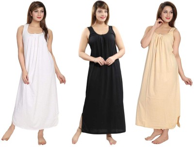 solai Women Nighty(White, Black, Beige)