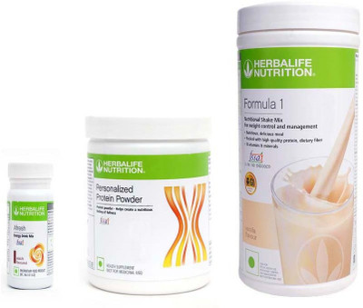 Herbalife Nutrition Formula 1 Shake Vanilla Flavor With Protein Powder+ Afresh Energy Drink Elaichi Plant-Based Protein(750 g, Vanilla, Elaichi)
