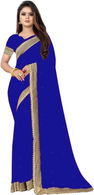 DHARMEE Embellished Bollywood Georgette Saree(Blue)