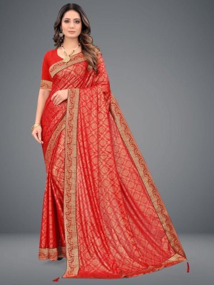 Sonali Fashion Woven Bollywood Lycra Blend Saree(Red)