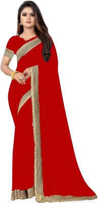 DHARMEE Embellished Bollywood Georgette Saree(Red)