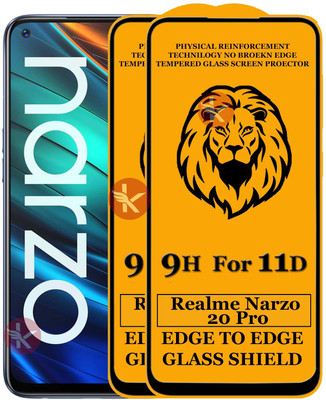 Kreatick Edge To Edge Tempered Glass for REALME NARZO-20 PRO(Pack of 2)