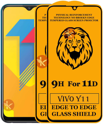 Kreatick Edge To Edge Tempered Glass for VIVO-Y11(Pack of 2)
