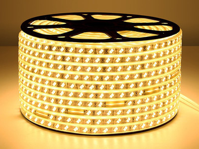 Hybrix 400 LEDs 5 m Yellow Steady Strip Rice Lights(Pack of 1)