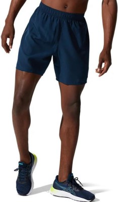 Asics Solid Men Blue Sports Shorts