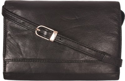 Leatherman Fashion Black Sling Bag Genuine Leather Black Women Sling bag B1