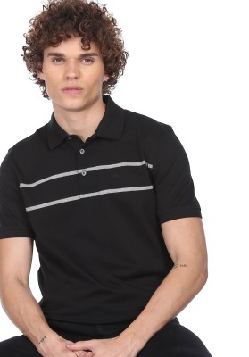 ARROW Solid Men Polo Neck Black T-Shirt