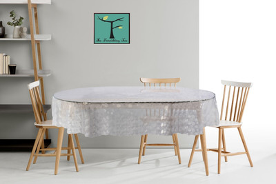 The Furnishing Tree PVC 4 Seater Self Design Table Cover(Diamond)
