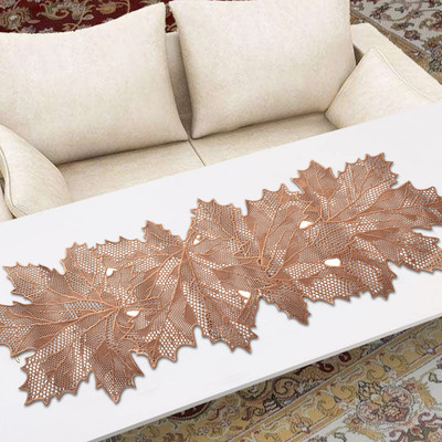 Kuber Industries Gold 92 cm Table Runner(Satin)