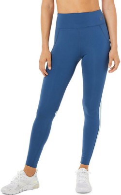 Asics Solid Women Blue Tights