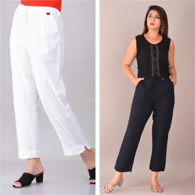 GHK FASHION Regular Fit Women White, Black Trousers