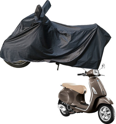 RiderShine Two Wheeler Cover for Piaggio(Vespa VXL 125, Black)