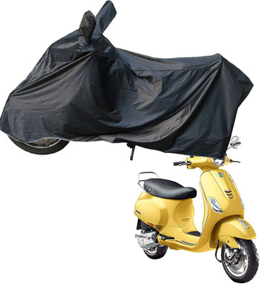 RiderShine Two Wheeler Cover for Piaggio(Vespa VXL 150, Black)
