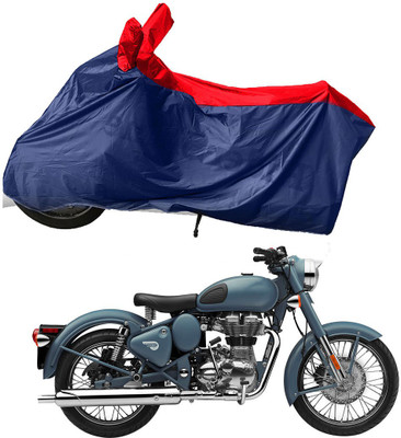 RiderShine Two Wheeler Cover for Royal Enfield(Squadron Blue, Blue, Red)