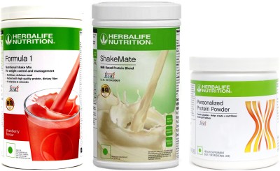 Herbalife Nutrition Formula 1 STRAWBERRY ( 500 gm) + Shake mate (500 gm) + Protein (200gm) set of 3(3 x 400 g)