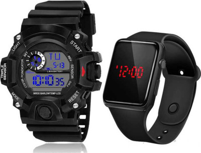 Trex S-Shock Simple Durable Premium Quality Semi Water&Shock Resistant Stop Watch Wrist Digital Watch - For Boys