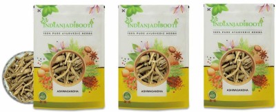 IndianJadiBooti Pure Ashwagandha Root Withania Somnifera, 3 Packs of 900 Grams(Pack of 3)