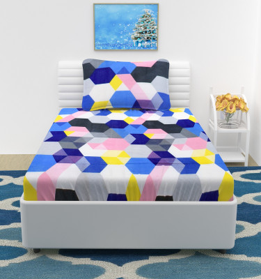 Apala 110 TC Polycotton Single Printed Flat Bedsheet(Pack of 1, Multicolor)