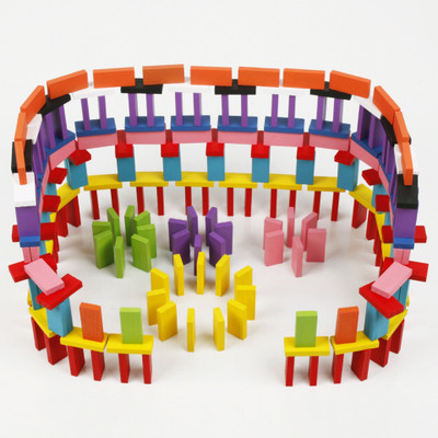 AEXONIZ TOYS 100 pcs 12 Color Wooden Blocks Set, Dominos Kids Game Educational Play Toy(Multicolor)