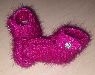 Hey Babies Booties Booties(Toe to Heel Length - 11 cm, Pink)