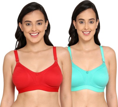 Viral Girl Women T-Shirt Non Padded Bra(Light Green, Red)