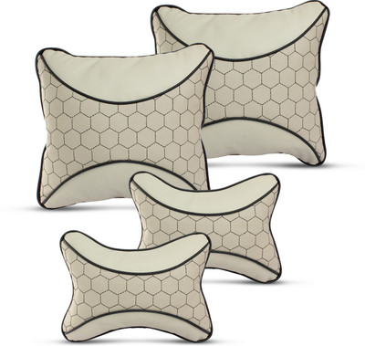 Auto Hub Beige Leatherite(Square, Pack of 4)