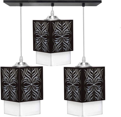 Gojeeva Goj_WoodPlateThali_68 Pendants Ceiling Lamp(Black)