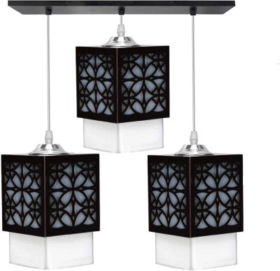 Gojeeva Goj_WoodPlateThali_111 Pendants Ceiling Lamp(Black)