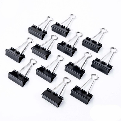 Dotpot Premium Quality Medium 19mm Rust Resistant Steel Binder Clip(Set of 24, Black)