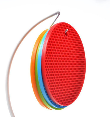 MOBONE Round Reversible Rubber Coaster Set(Pack of 4)