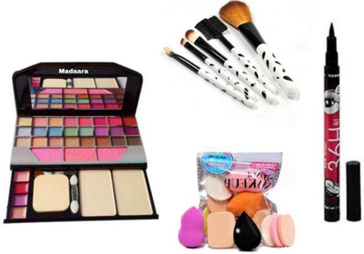 Madaara 6155 Makeup Kit + 5 Pcs Brush Set + 36 H Eyeliner + 6 in 1 Makeup Blender (4 Items in the set)(4 Items in the set) Madaara 6155 Makeup Kit + 5 Pcs Brush Set + 36 H Eyeliner + 6 in 1 Makeup Blender (4 Items in the set)(4 Items in the set)
