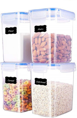 ENTITY Plastic Fridge Container  - 1300 ml(Pack of 4, White)