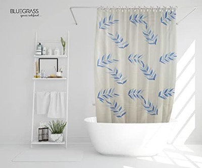 Bluegrass 208 cm (7 ft) PVC Room Darkening Shower Curtain Single Curtain(Printed, Blue)